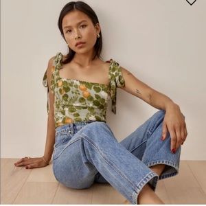Reformation Ellora Top in Orange Grove